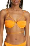Jacquemus Le Haut De Maillot Signat Bikini Top In Orange