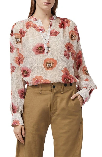 Rag & Bone Carla Floral Long-sleeve Blouse In Ivory Floral