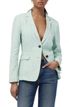 Rag & Bone Razor Linen-blend Blazer In Mint