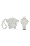 Versace Medusa Pop Silicone Watch, 39mm In White