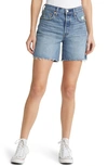 Levi's 501 Mid-thigh High Rise Straight Fit Denim Shorts In Odeon