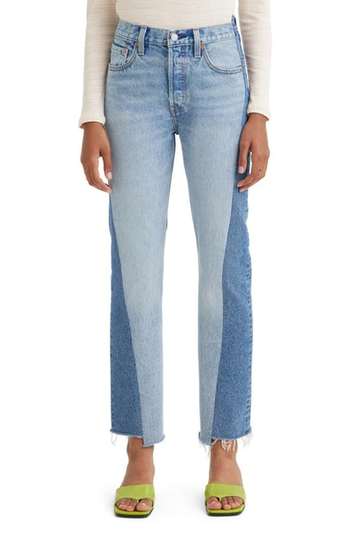 Levi's 501 Spliced High Rise Straight Jeans In Waste Not Want Not