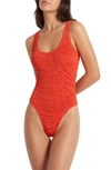 Bound By Bond-eye Madison One-piece Swimsuit In Coral Tiger