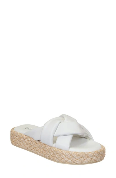 Naked Feet Cupro Espadrille Platform Slide Sandal In Chamois