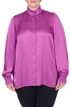 MAYES NYC MAYES NYC TORIE RUFFLE COLLAR SATIN BLOUSE