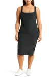 Beyond Yoga Caught In The Midi High-waist Space-dye Leggings In Darkest Night