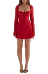 House Of Cb Womens Red Rose Jennica Underwired-cup Stretch-lace And Satin Mini Dress
