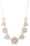 MARCHESA FLORAL CLUSTER FRONTAL NECKLACE
