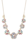 MARCHESA FRESH FLORAL CRYSTAL CLUSTER FRONTAL NECKLACE