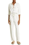 Isabel Marant Étoile Veado Button-front Utility Jumpsuit In White