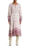 Isabel Marant Étoile Fratela-ge Print Long Sleeve Maxi Dress In White