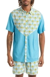 NATIVE YOUTH NATIVE YOUTH PRINT SHORT SLEEVE BUTTON-UP SHIRT