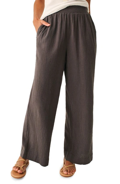 FAHERTY DREAM ORGANIC COTTON GAUZE WIDE LEG PANTS