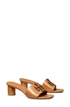 Tory Burch Ines Leather Logo Mule Sandals In Tan