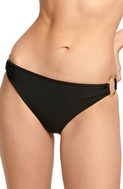 Ramy Brook Peri Ring Bikini Bottom In Black