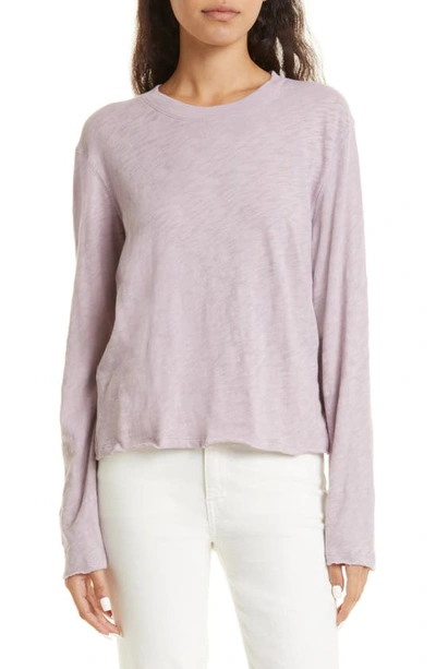 Atm Anthony Thomas Melillo Long-sleeve Destroyed Cotton Tee In Deep Lilac