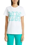 Max Mara Mincio Logo Printed Jersey T-shirt In Optical White