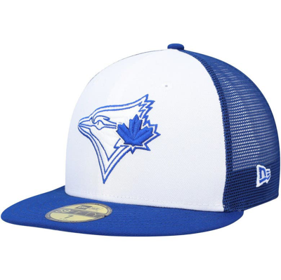 New Era Men's  White, Royal Toronto Blue Jays 2023 On-field Batting Practice 59fifty Fitted Hat In White,royal