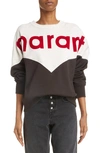 Isabel Marant Étoile Houston Colorblock Oversize Cotton Blend Sweatshirt In Black