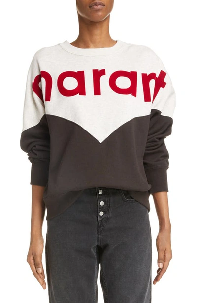 Isabel Marant Étoile Houston Colorblock Oversize Cotton Blend Sweatshirt In Neutrals