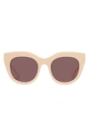 Le Specs Air Heart Sunglasses In Cream / Smokey Brown Mono