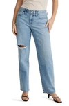 MADEWELL LOW RISE RIPPED BAGGY STRAIGHT LEG JEANS