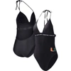 G-III 4HER BY CARL BANKS G-III 4HER BY CARL BANKS BLACK MIAMI HURRICANES FULL COUNT ONE-PIECE SWIMSUIT