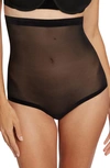 Wolford Womens Black High-rise Tulle Control Briefs In Black