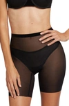 Wolford High Waist Shaping Tulle Netting Shorts In Black