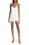 Retroféte Susana Crystal & Feather Slipdress In White