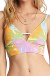 Billabong Dreamland Reversible Longline Bikini Top In Multi