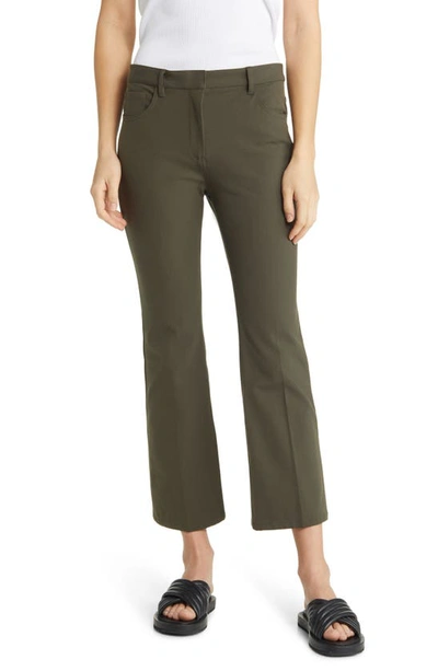 Theory Kick Flare Pants In Dark Olive