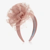 ABEL & LULA GIRLS DUSKY PINK FASCINATOR HAIRBAND