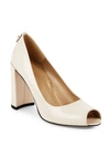 STUART WEITZMAN Spritely Leather Peep Toe Pumps,0400093050987