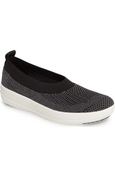 Fitflop Uberknit Slip-on Sneaker In Black/ Charcoal