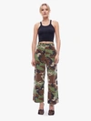 SPRWMN SLASH POCKET TROUSER CAMOUFLAGE PANTS IN GREEN - SIZE SMALL