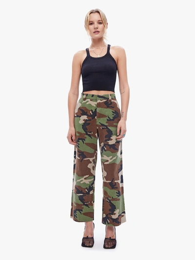 SPRWMN SLASH POCKET TROUSER CAMOUFLAGE PANTS IN GREEN - SIZE SMALL