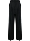 Az Factory With Lutz Huelle Wide Leg Wool Trousers In Black