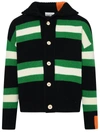 RIGHT FOR RIGHT FOR BLACK AND GREEN WOOL CARDIGAN