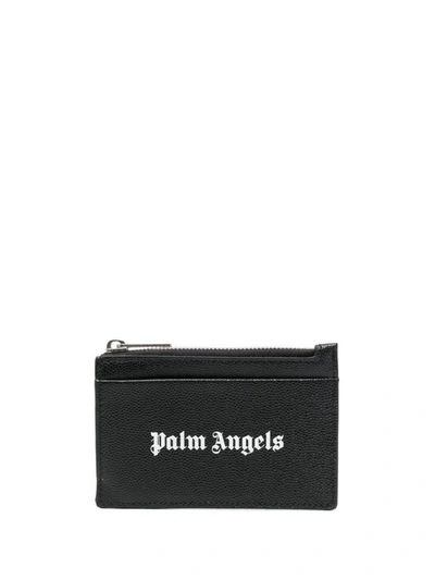 Palm Angels Logo Card Holder Accessories In Black