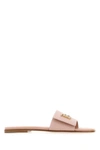 BURBERRY BURBERRY POWDER PINK LEATHER SLIPPERS