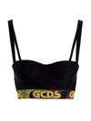 Gcds Balcony-style Stretch Fabric Bra In Black