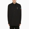 FRED PERRY RAF SIMONS FRED PERRY RAF SIMONS BLACK SHIRT WITH EMBROIDERIES
