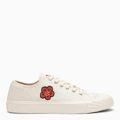 Kenzo Man Sneakers Ivory Size 12 Textile Fibers In Creme