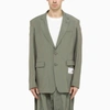 Miharayasuhiro Single-breasted Khaki Jacket In Technical Fabric In Orange