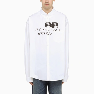 Balenciaga Hand Drawn Bb Icon Shirt In White