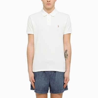 Polo Ralph Lauren White Cotton Polo Shirt In Bianco