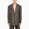 Versace Flannel Single-breasted Jacket In Black