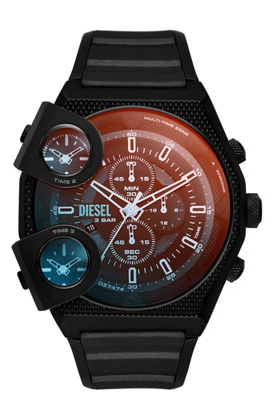 Diesel Sideshow Chronograph Watch, 51mm In Black