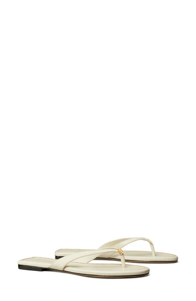 Tory Burch Capri Medallion Flip Flop Sandals In New Ivory